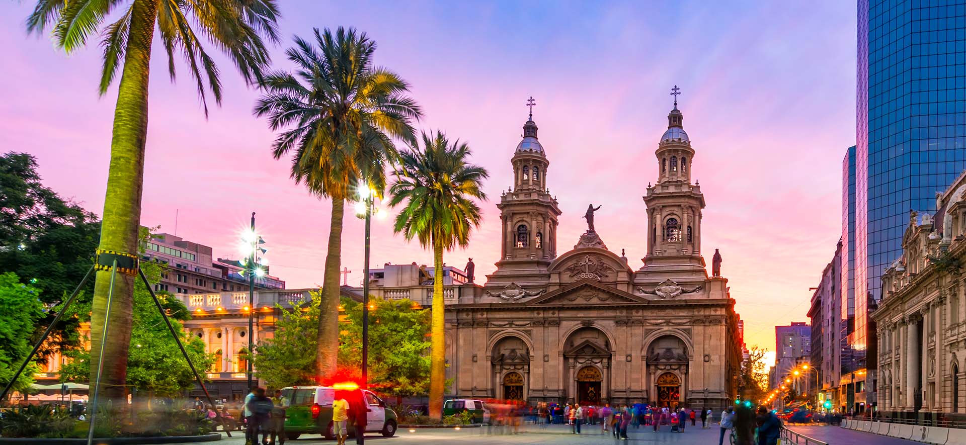 Santiago De Chile, Chile: Plaza De Armas At Sunset