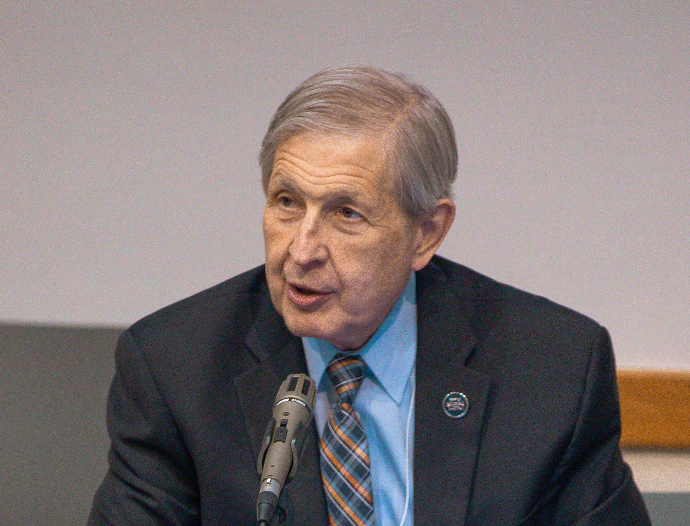 Gene Schaerr moderates a panel at the Religious Freedom Annual Review.